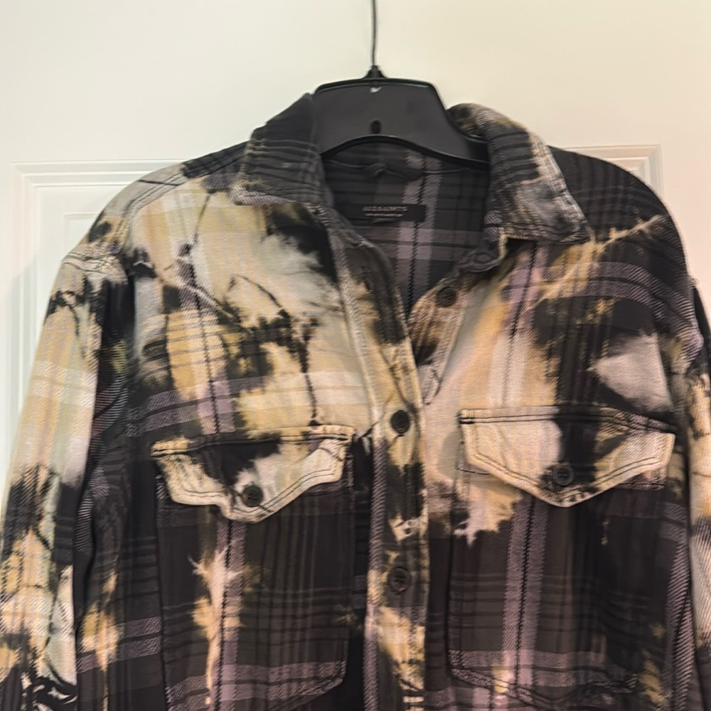 ALL SAINTS Lily Check Shacket Dress Black button up shirt mini blogger favorite